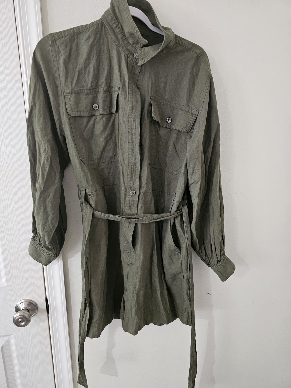 Banana Republic Olive Green Utility Belted Jacket